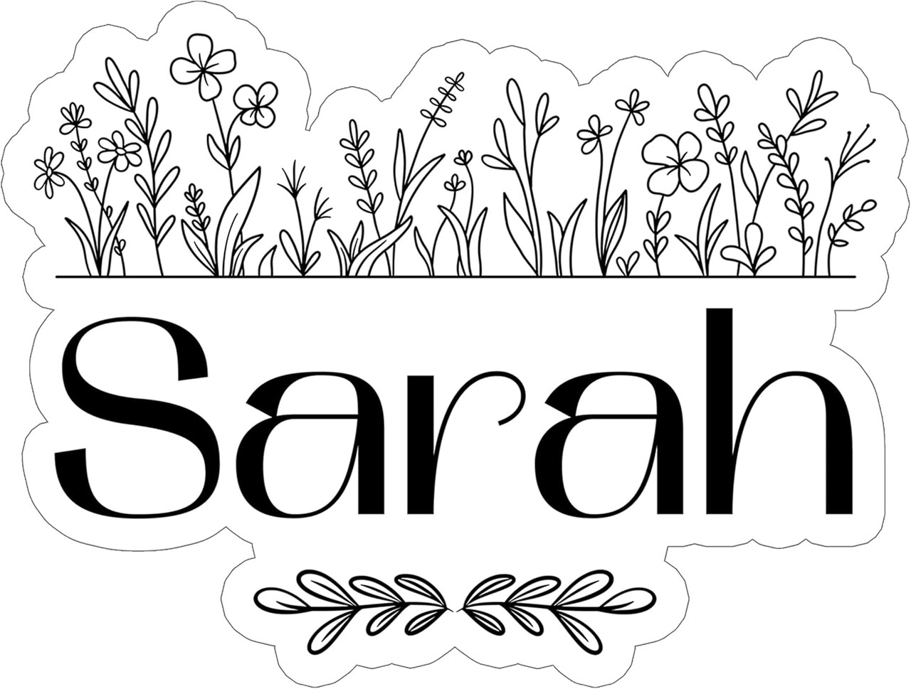“Sarah” 4 Inch Personalized Name Sticker, Waterproof Vinyl Decal for Water Bottles, Laptops, Tumblers, Cars, Helmets & Notebooks – Durable Custom Aesthetic Label for Kids & Adults